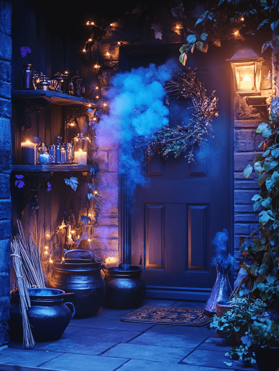16+ Halloween Decor Front Porch Looks That Mix Fun and Fright 1 Enchanting Witchs Welcome
