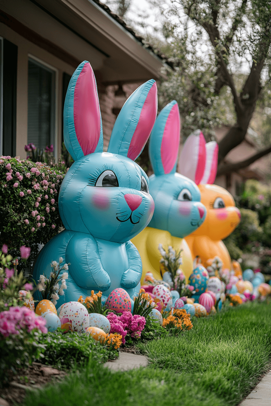 23+ Easter Yard Decorations to Create a Bright and Colorful Display 1 Giant Bunny Celebration