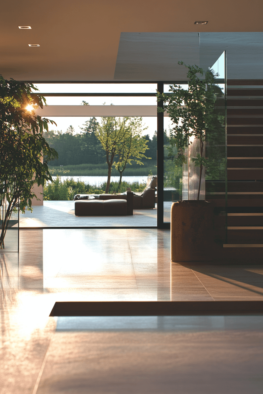 23+ Staircase Entryway Ideas That Bring Modern Comfort Into Tradition 1 Glass Vision