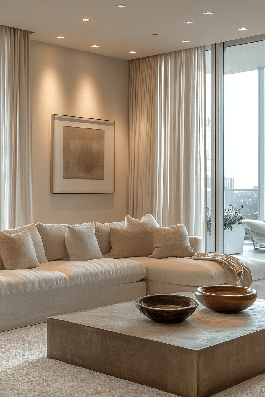 17+ Curtains Ideas for Living Room That Highlight Natural Light Perfectly 1 Minimalist Elegance