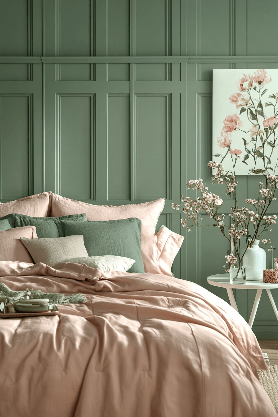 19+ Green and Pink Bedroom Ideas That Balance Bold and Soft Tones 1 Mint Whisper And Blush Charm