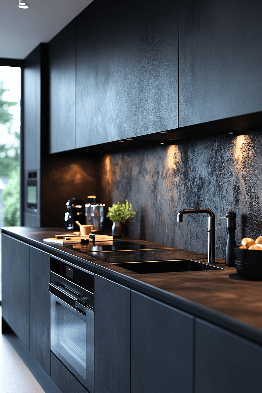 15+ Black Modern Kitchen Ideas That Prove Dark Can Be Bright and Inviting 1 Sleek Midnight Modern