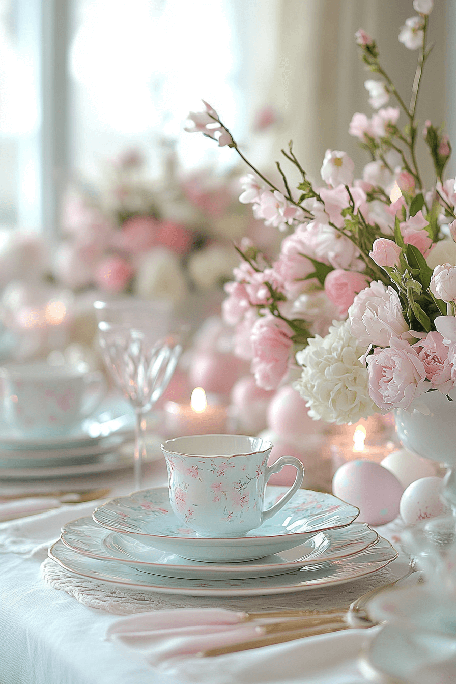 1 Soft Pastel Tablescape Charm