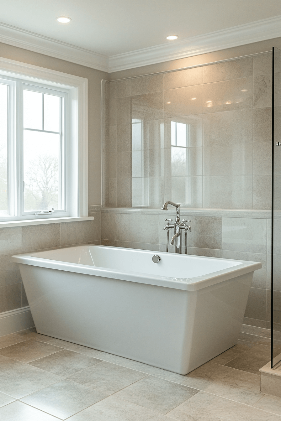 17+ Transitional Bathroom Design Looks That Make Any Home Shine 1 Suburban Serenity Bathroom