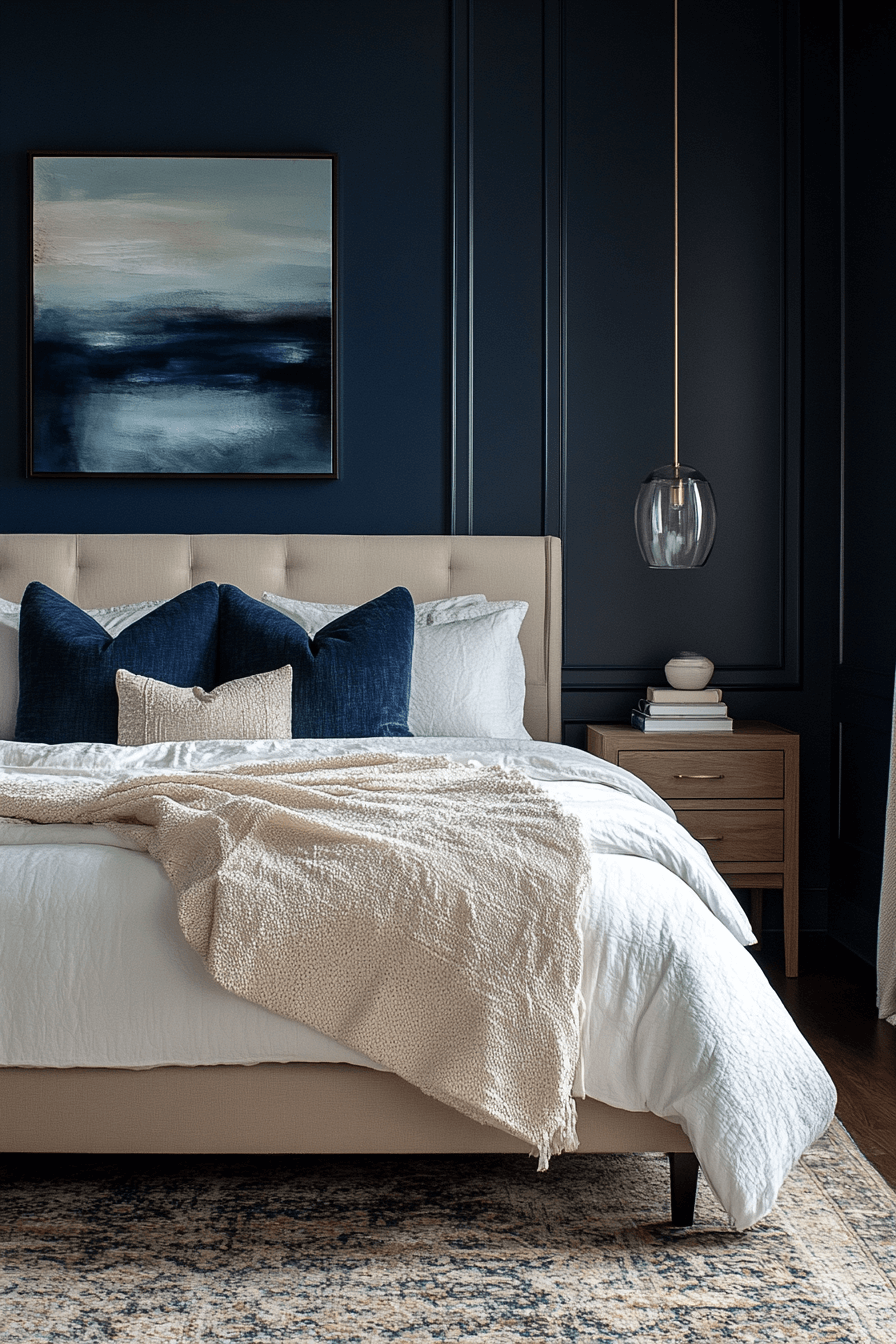 17+ Minimal Blue Bedroom Looks Perfect for Modern Living 1 Tranquil Sapphire Minimal Blue Bedroom