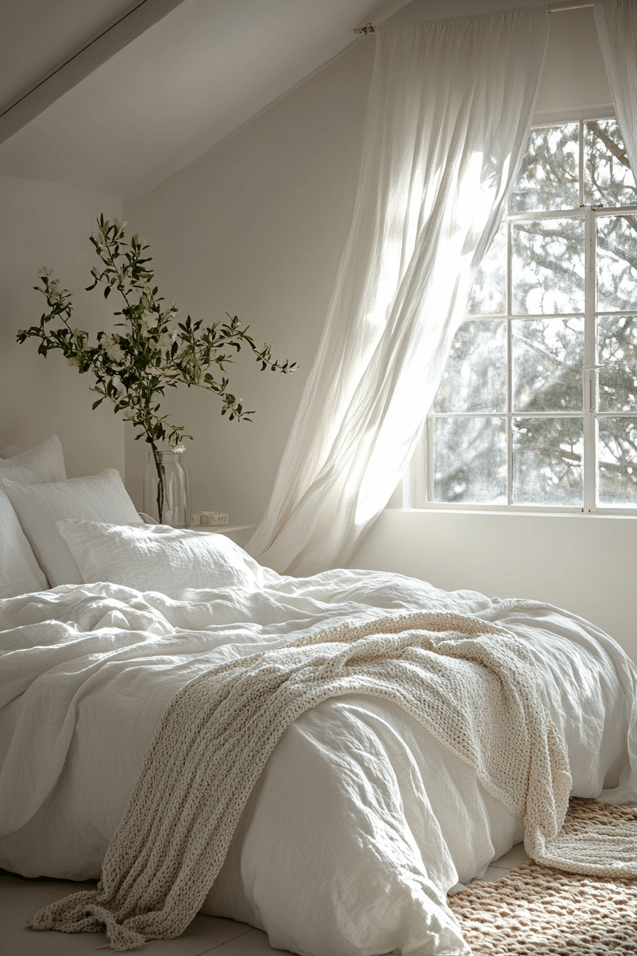 17+ White Bedroom Ideas for a Fresh and Airy Makeover 1 Tranquil White Retreat
