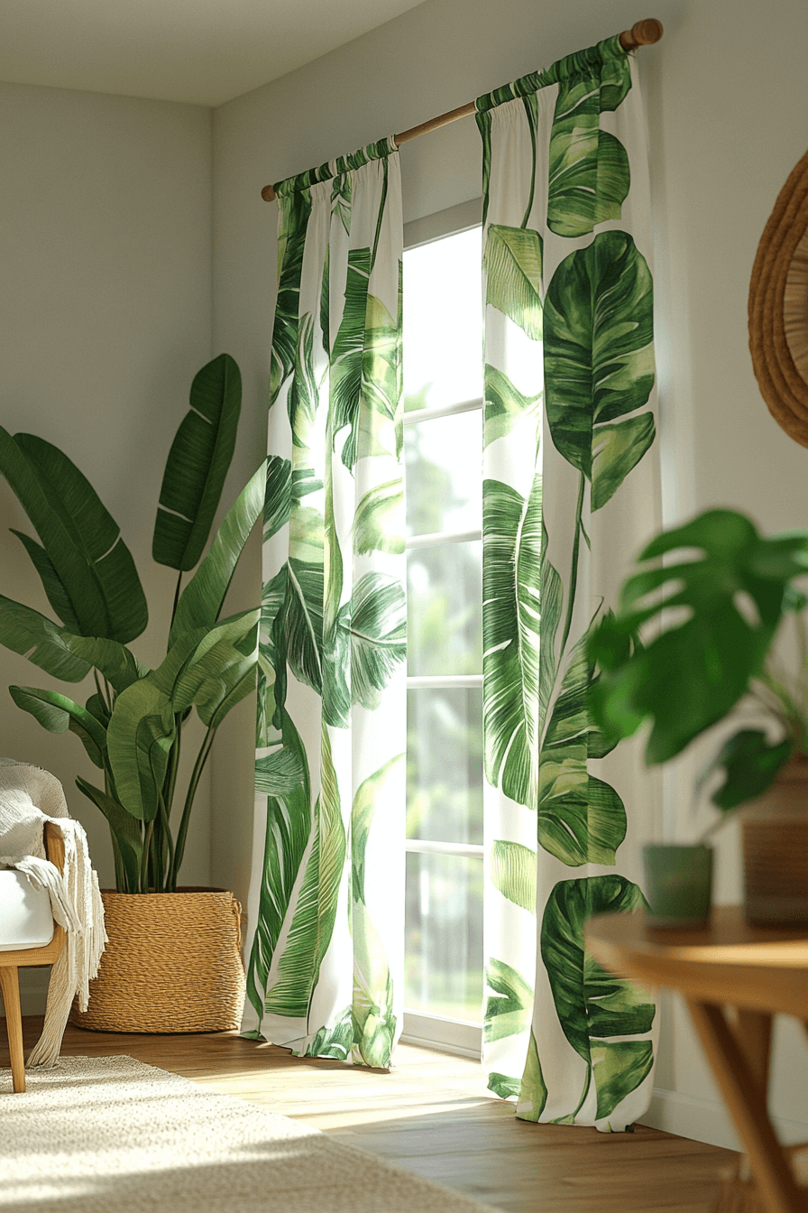 16+ Boho Window Treatments That Add Depth Through Layers and Patterns 1 Tropical Paradise