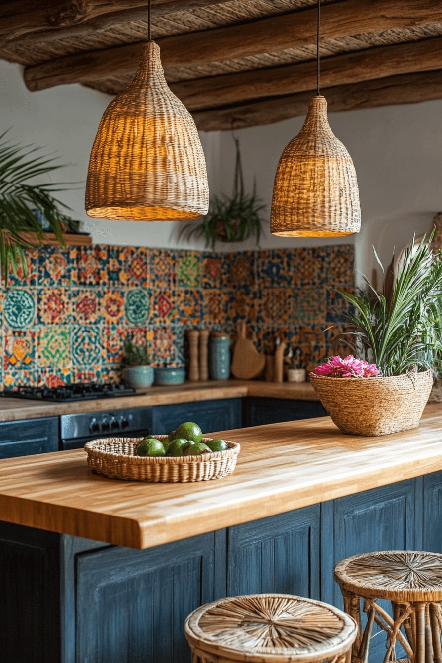 17+ Afrohemian Decor Kitchen Inspiration That Blends Art and Functionality 1 Tropical Vibes Kitchen
