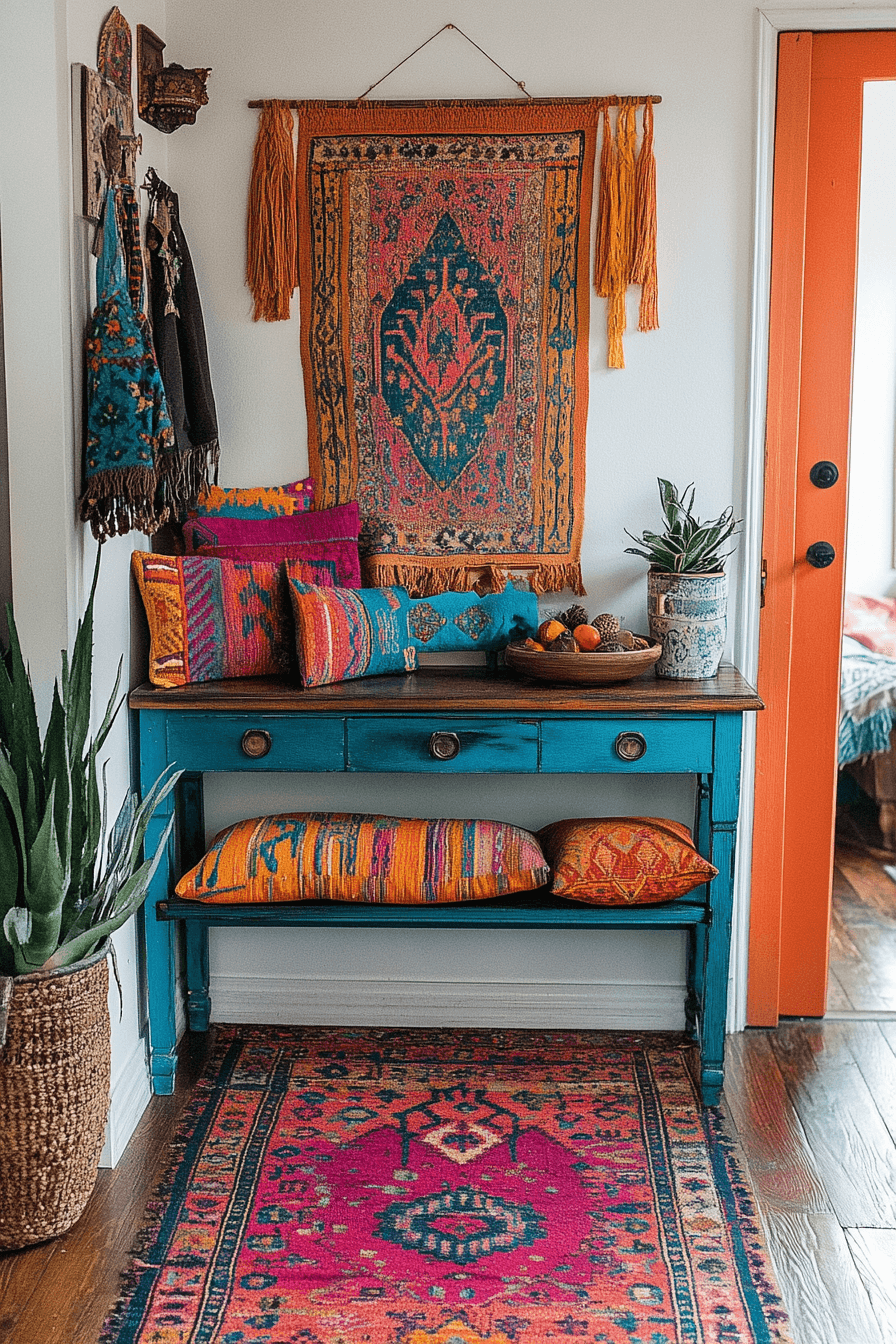 15+ Boho Entryway Ideas That Create a Warm First Impression 1 Vibrant Boho Welcome