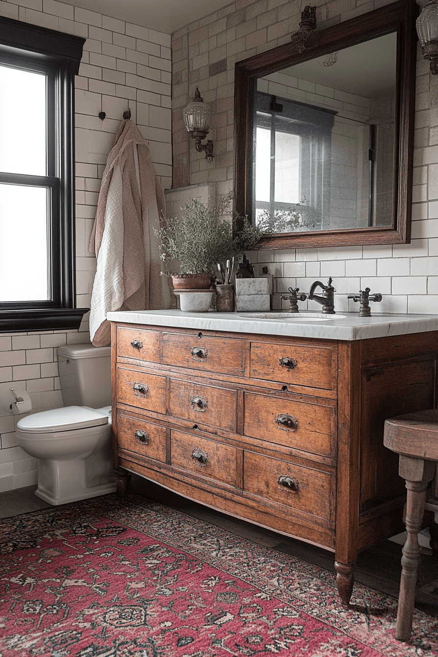 16+ Vintage Modern Master Bath Details That Add Personality and Style 10 Antique Modern Blend Bathroom