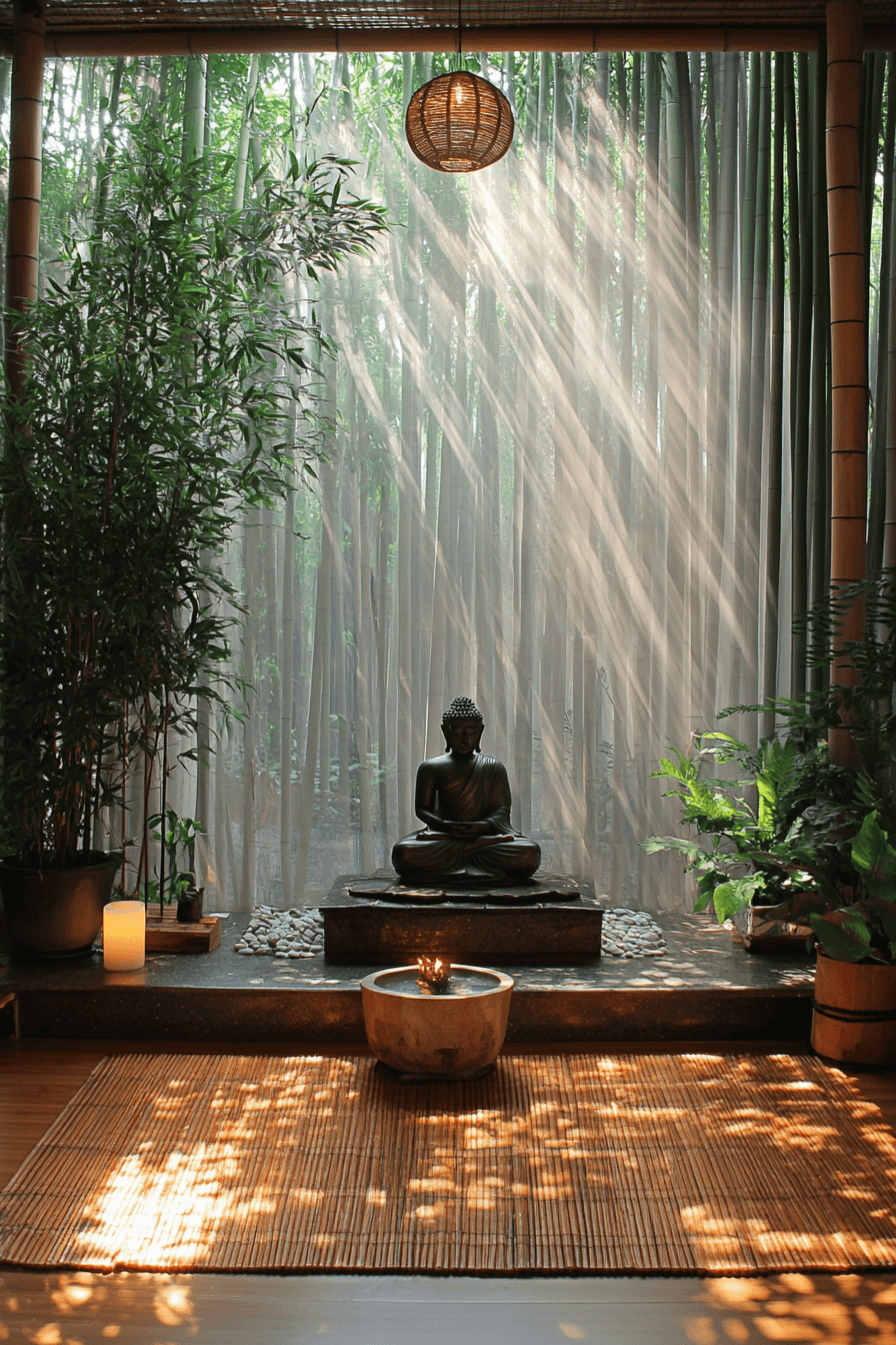 18+ Meditation Room Designs for a Calm and Centered Lifestyle 10 Bamboo Retreat Meditation Room