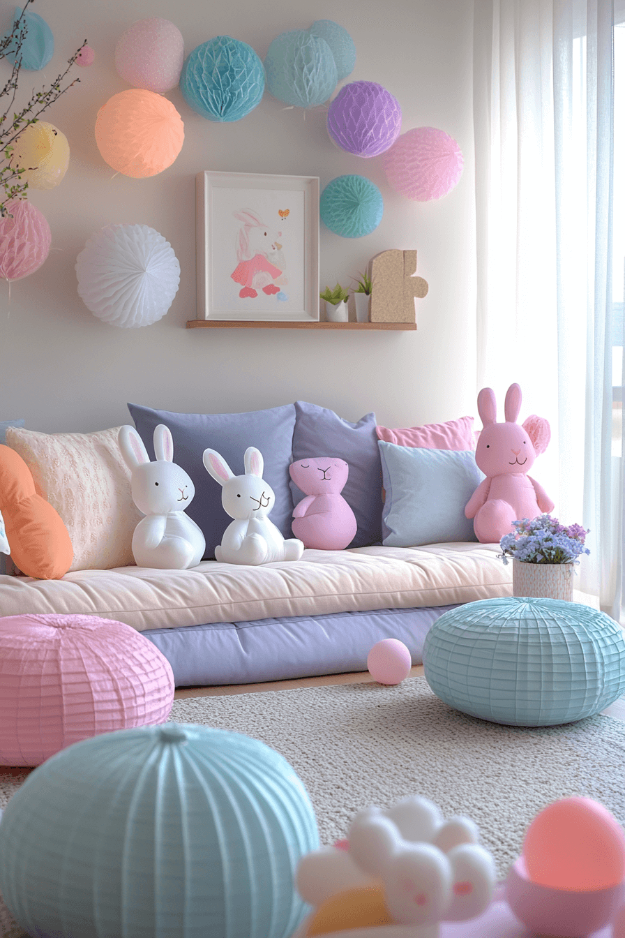 21+ Easter Decor Ideas for a Bright and Cheerful Celebration 10 Bunny Garland Banners
