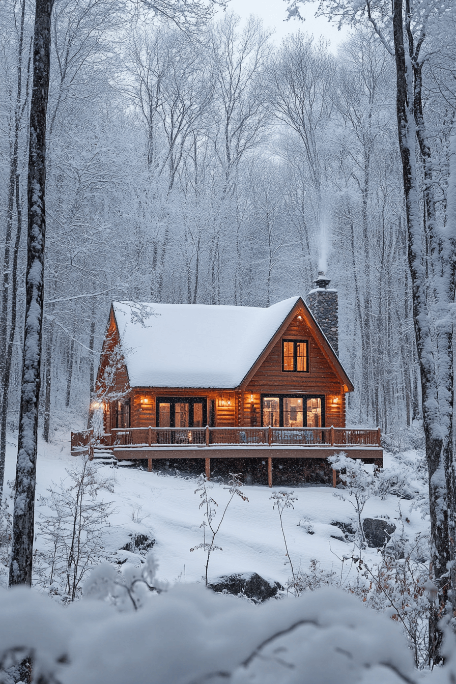 16+ Small Cabin Exterior Inspiration for Creating Your Dream Getaway 10 Cozy Winter Escape