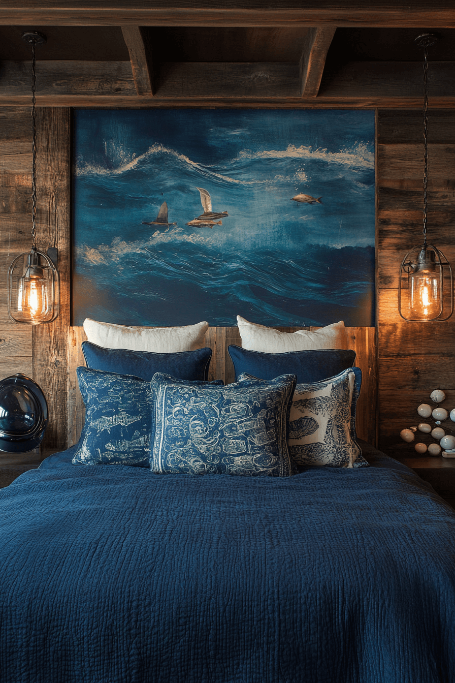 21+ Boho Coastal Bedroom Inspiration for a Space Full of Personality 10 Deep Blue Haven