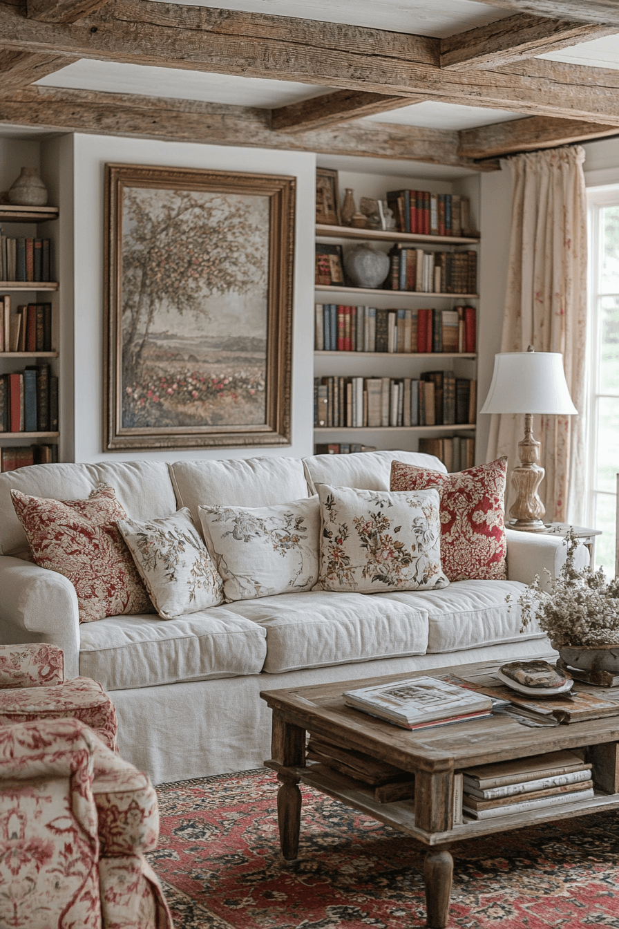 15+ Vintage Modern Living Room Inspiration That Blends Tradition and Trend 10 French Rustic Elegance