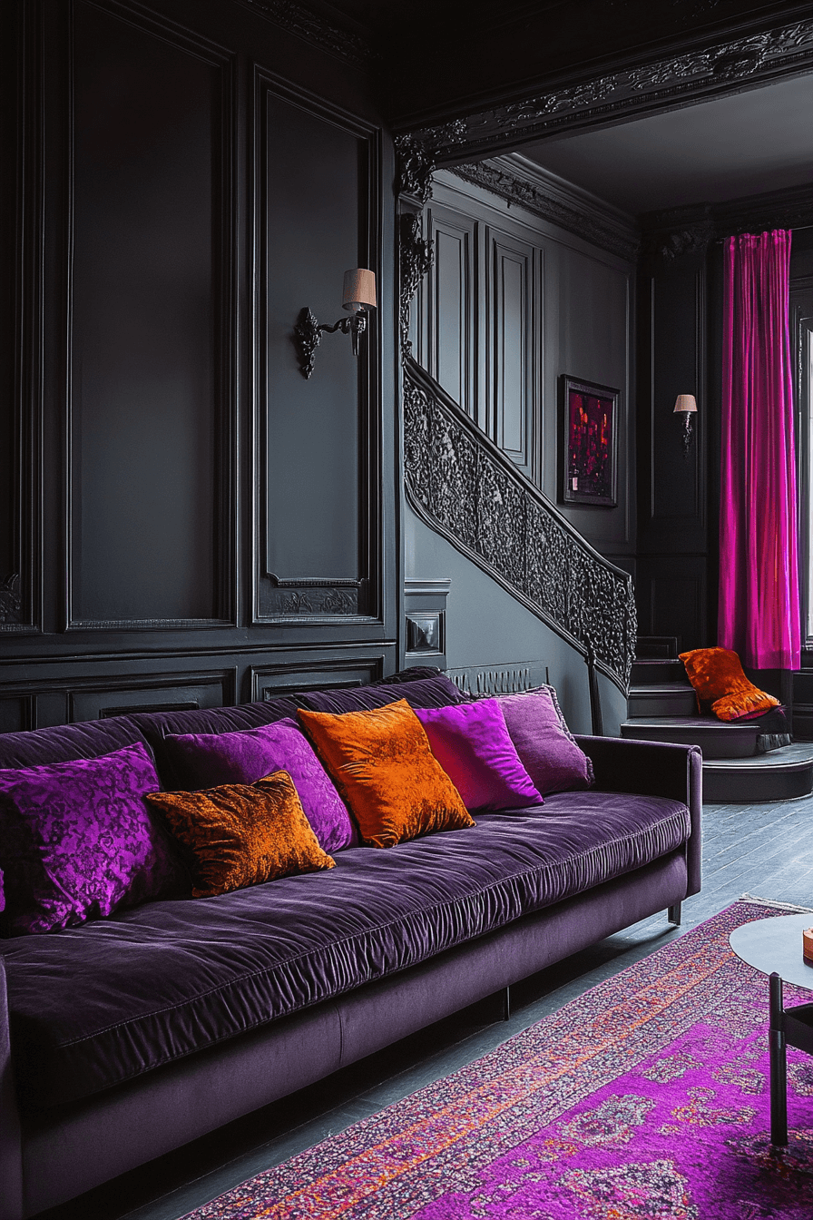 15+ Dark Grey Couch Living Room Concepts That Transform Simple Spaces 10 Jewel Toned Grey Aesthetic