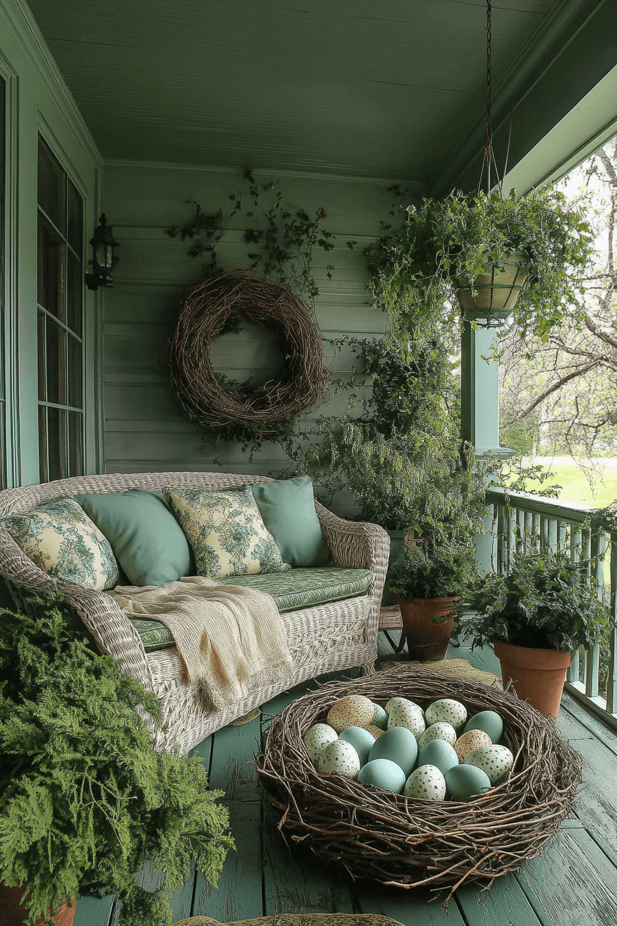 23+ Easter Porch Decor Inspiration That Captures the Spirit of Spring 10 Nest Inspired Porch Look