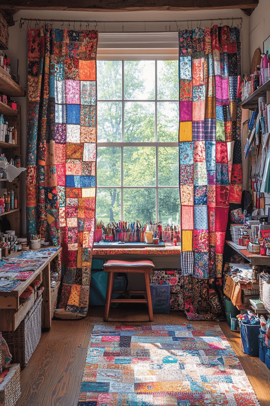16+ Boho Window Treatments That Add Depth Through Layers and Patterns 10 Patchwork Paradise