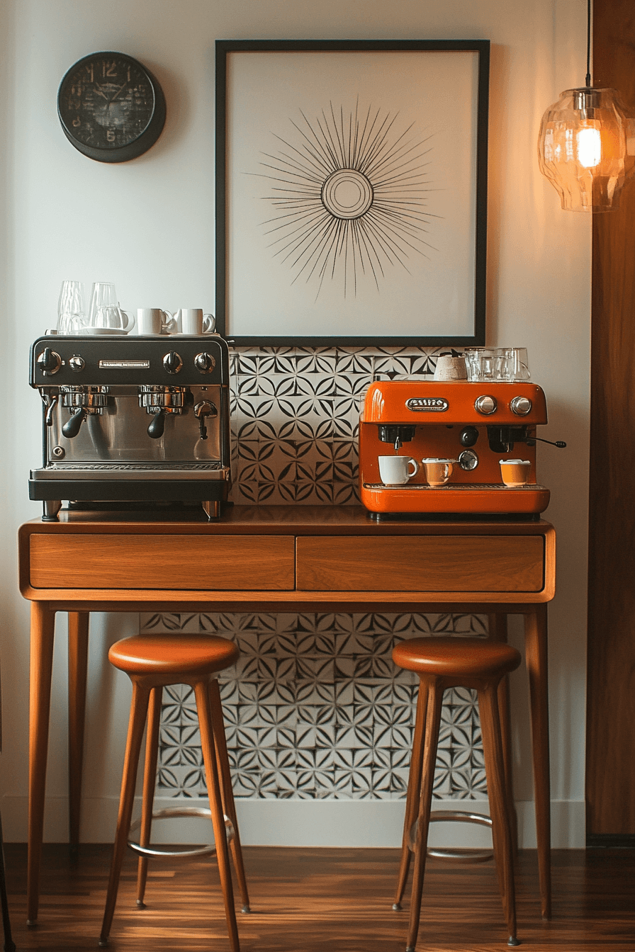 17+ Coffee Bar Styling Ideas to Create a Café Vibe at Home 10 Retro Coffee Lounge