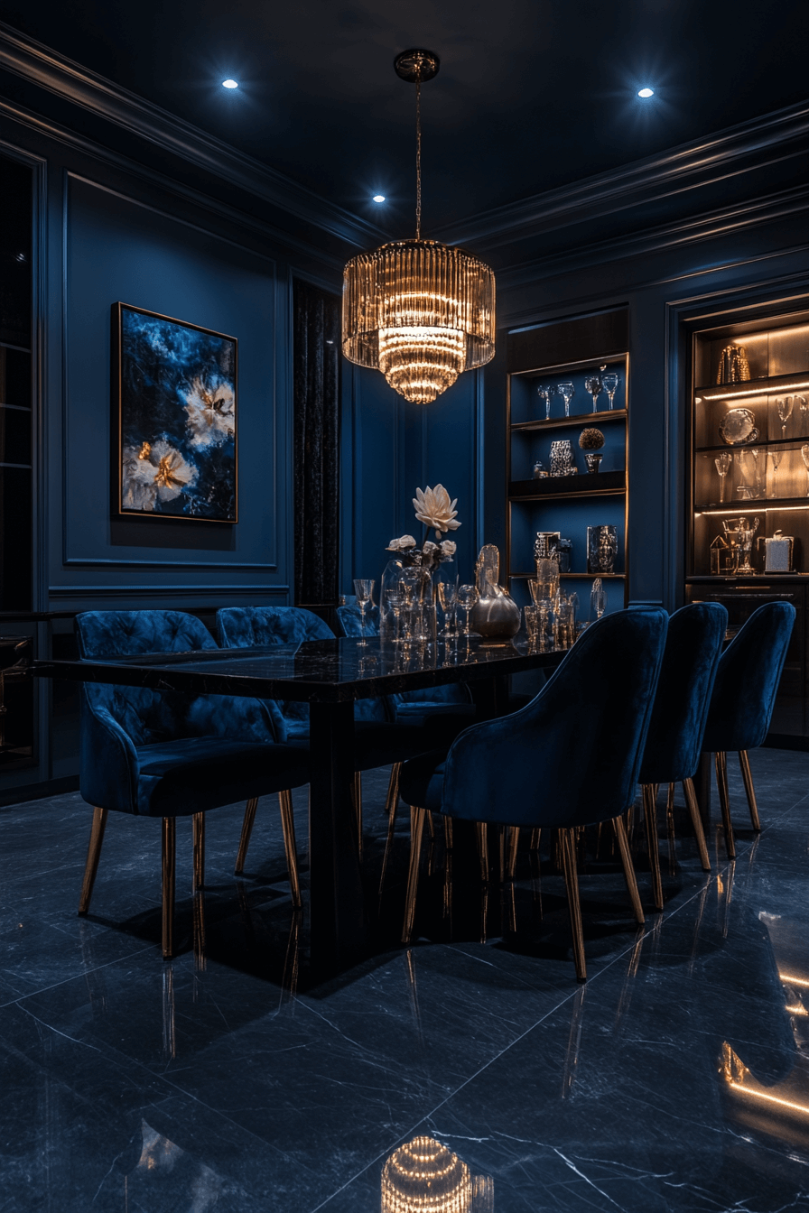 25+ Luxury Dining Room Inspiration for a Dreamy Holiday Setting 10 Rich Dark Opulence