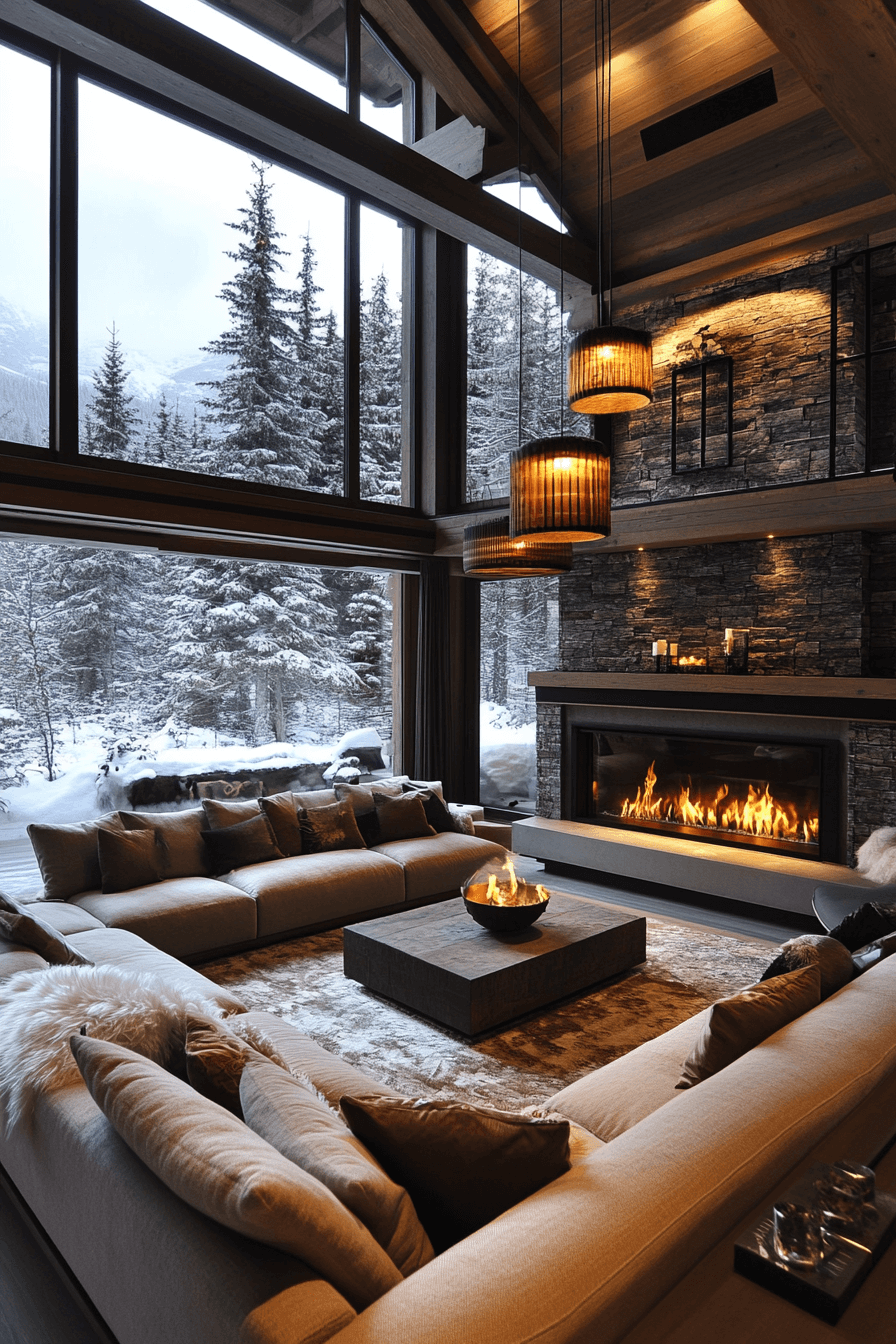 25+ Cabin Interiors That Make Every Detail Feel Special 10 Sleek Snow Chalet