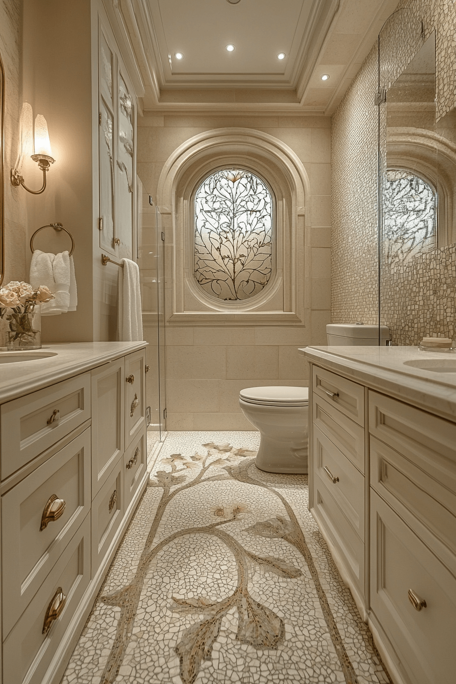 16+ Vintage Modern Master Bath Details That Add Personality and Style 11 Art Nouveau Inspired Serenity
