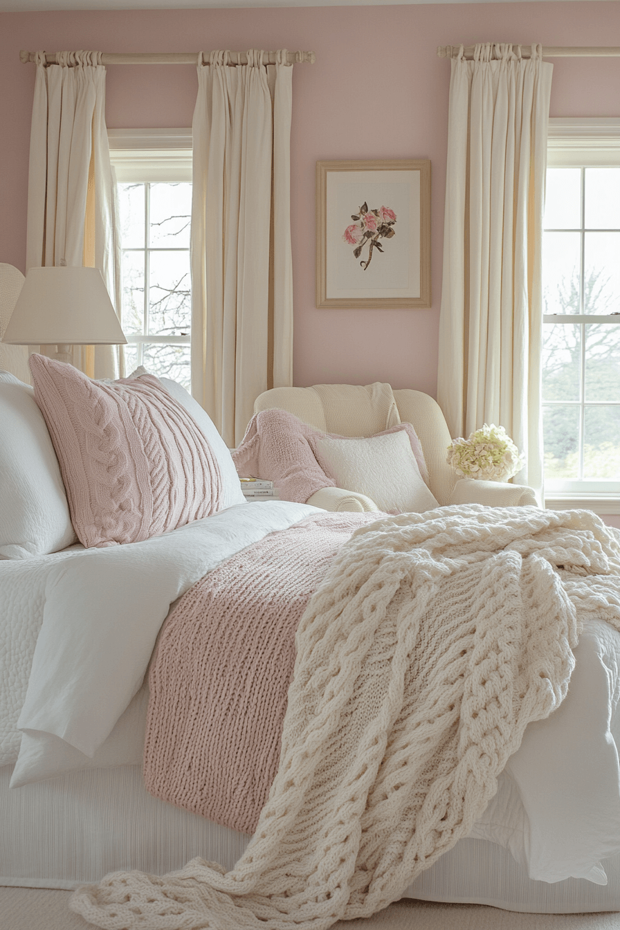 17+ Pink and White Bedroom Ideas for a Budget-Friendly Room Refresh 11 Berry Cream Bliss