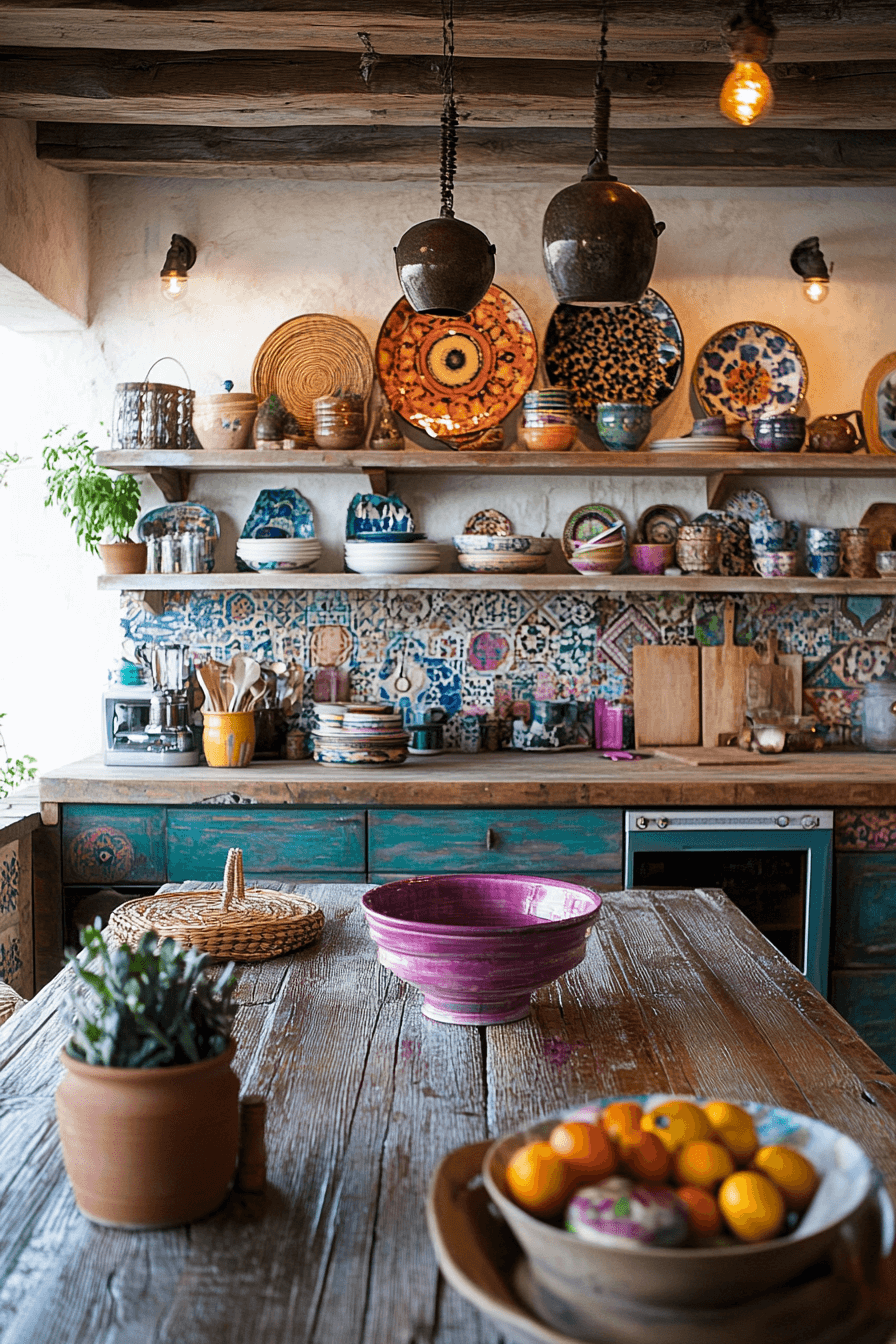 17+ Antique Kitchen Decor Concepts for Small Yet Stunning Spaces 11 Boho Eclectic Antique Kitchen Style