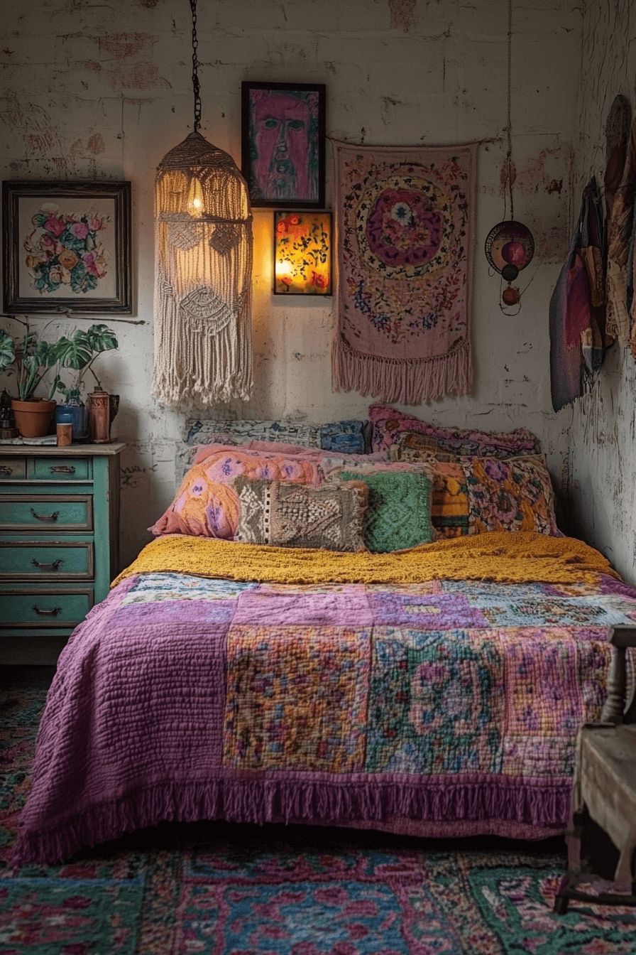18+ Vintage Bedroom Ideas That Capture Old-World Elegance With Ease 11 Boho Eclectic Vintage Bedroom