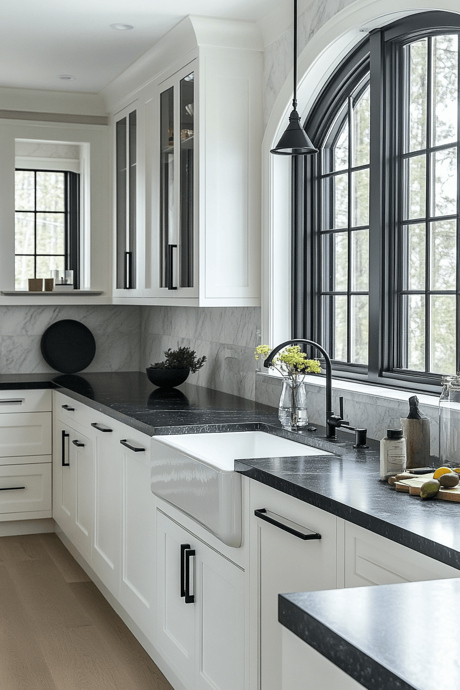 24+ Black and White Modern Kitchen Ideas That Spark Everyday Inspiration 11 Chic Black Hardware For Effortless Style