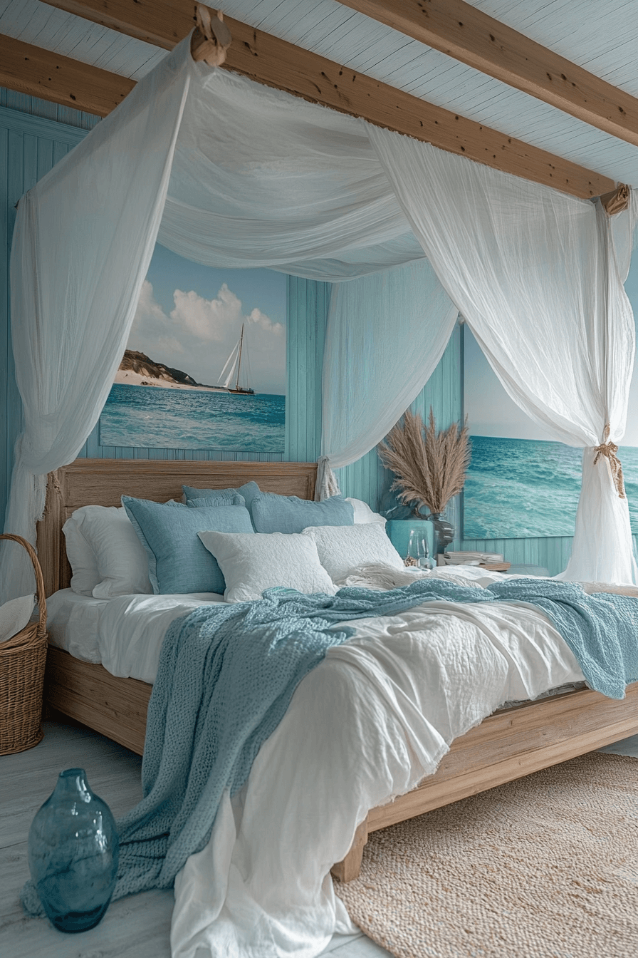21+ Boho Coastal Bedroom Inspiration for a Space Full of Personality 11 Coastal Sophistication