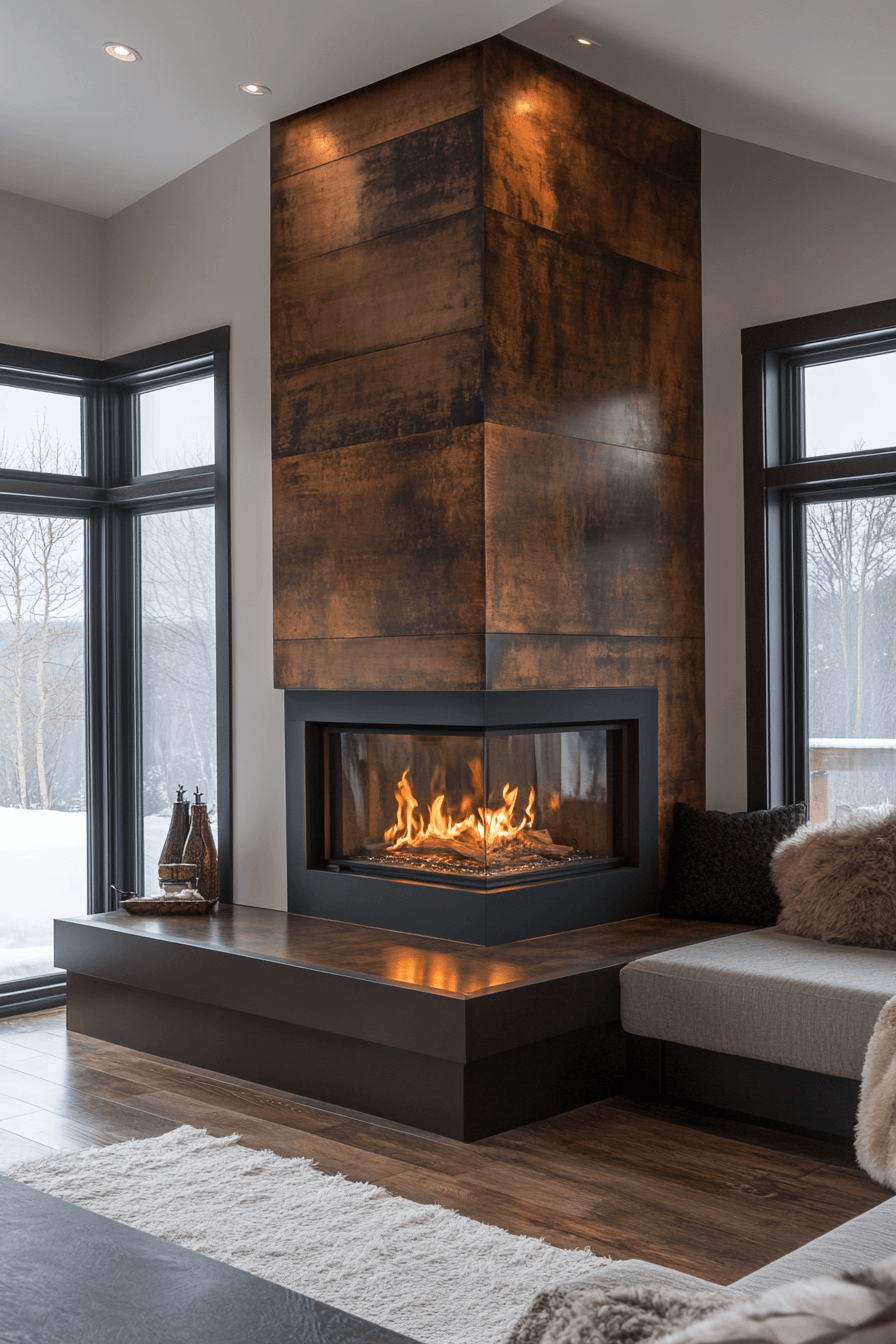24+ Modern Fireplace Ideas to Create a Stunning Focal Point 11 Corner Comfort