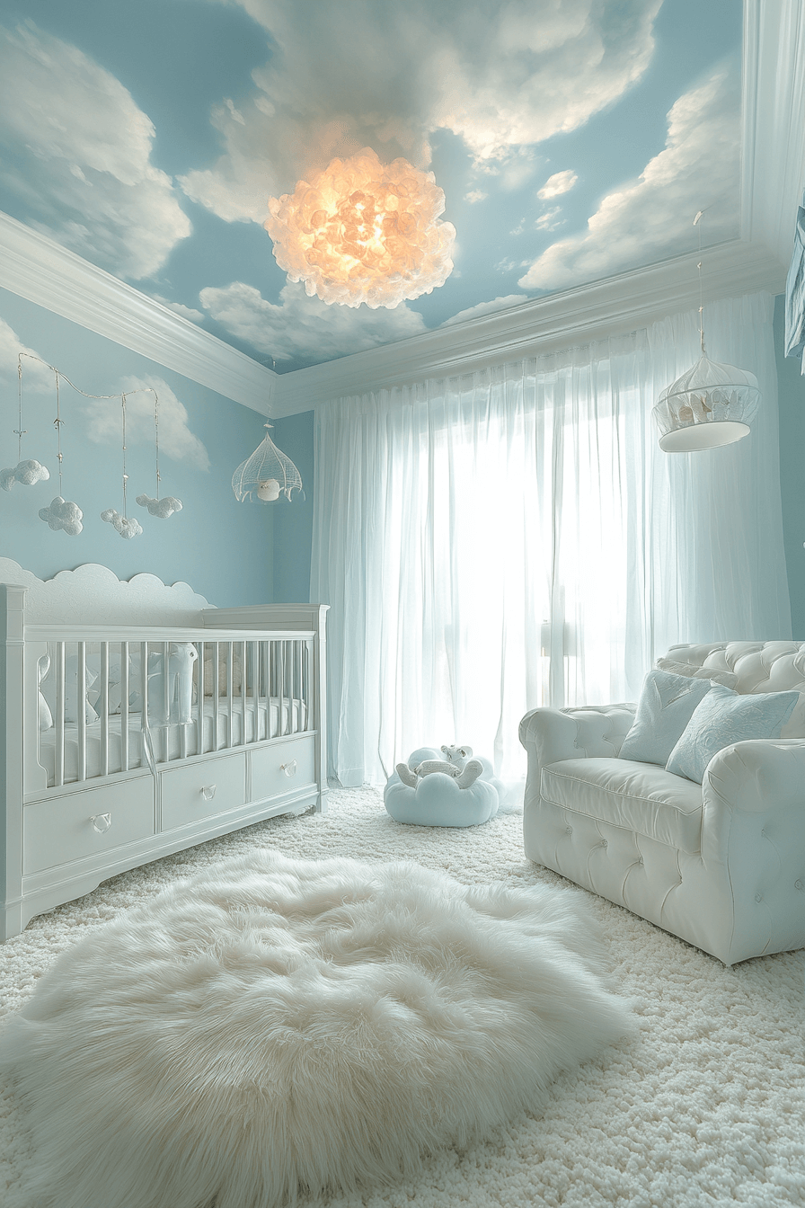 17+ Nursery Room Ideas for a Girl That Grow Gracefully With Her 11 Dreamy Cloudscape Design