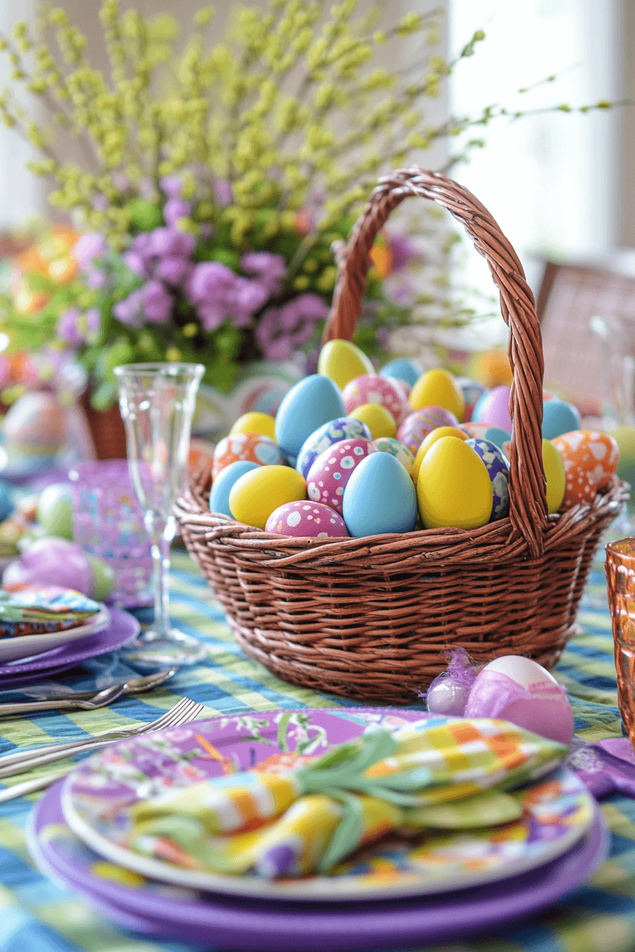 24+ Easter Table Decorations That Make Guests Feel Truly Welcome 11 Egg Hunt Table Joy