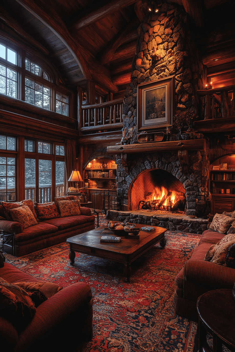 25+ Cabin Interiors That Make Every Detail Feel Special 11 Fireside Comfort Cabin