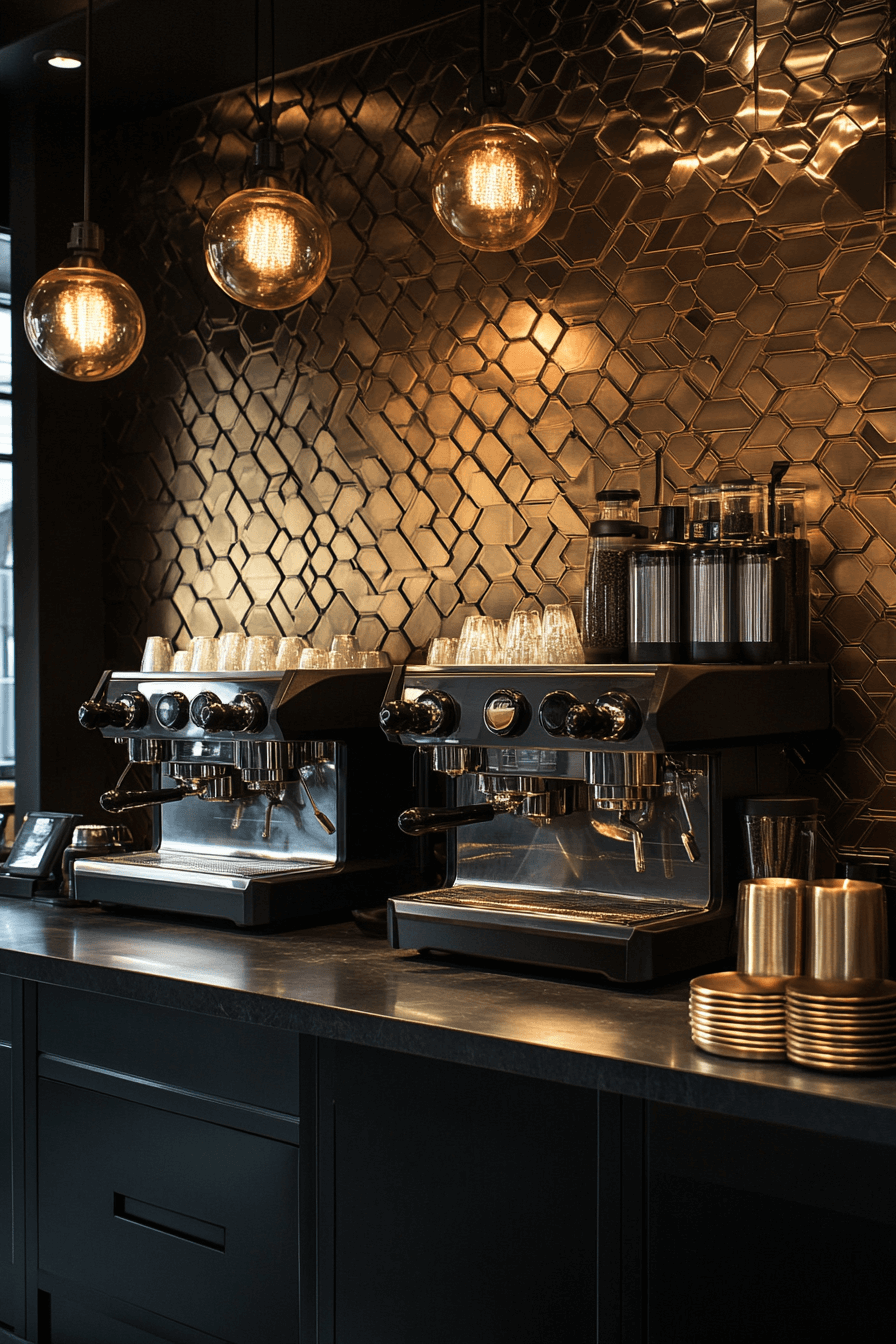 17+ Coffee Bar Styling Ideas to Create a Café Vibe at Home 11 Glamorous Art Deco Coffee Bar