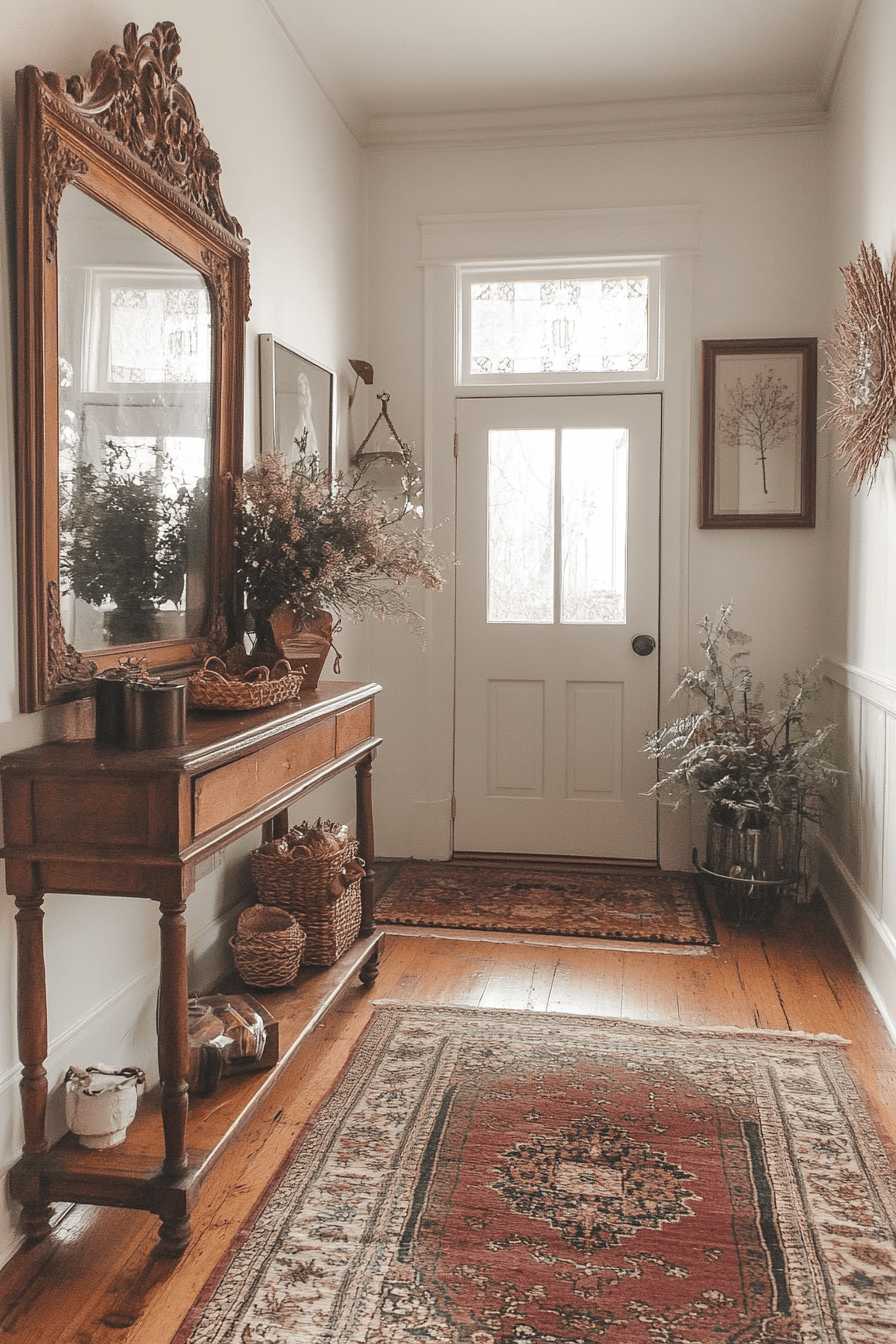 15+ Boho Entryway Ideas That Create a Warm First Impression 11 Mirror Light Delight