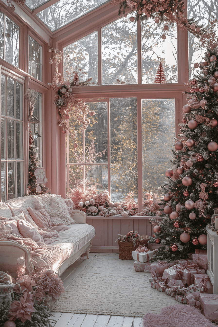 15+ Christmas Aesthetic Ideas That Bring Holiday Magic to Every Corner 11 Modern Pink Glow