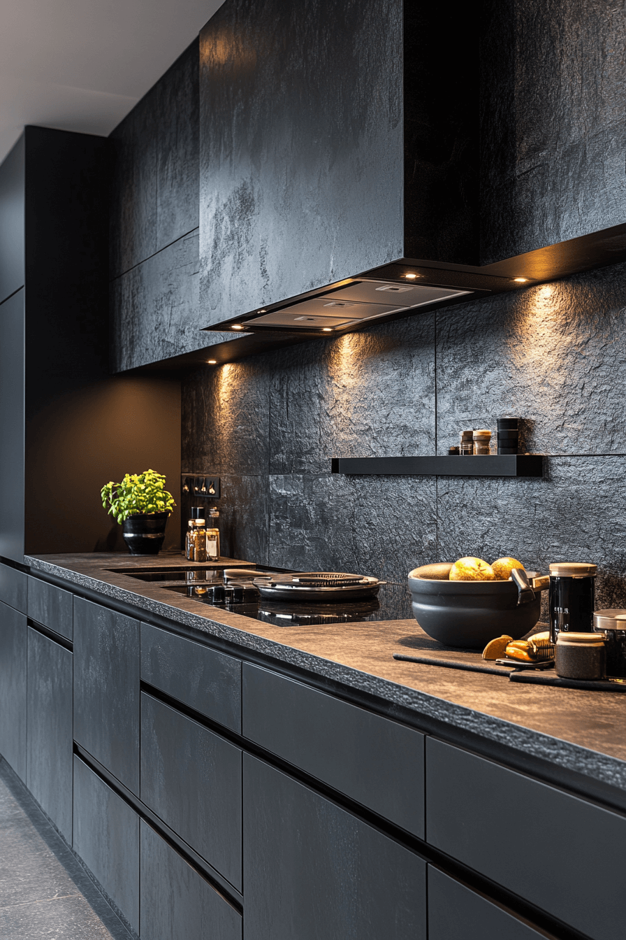 15+ Black Modern Kitchen Ideas That Prove Dark Can Be Bright and Inviting 11 Monochrome Depth