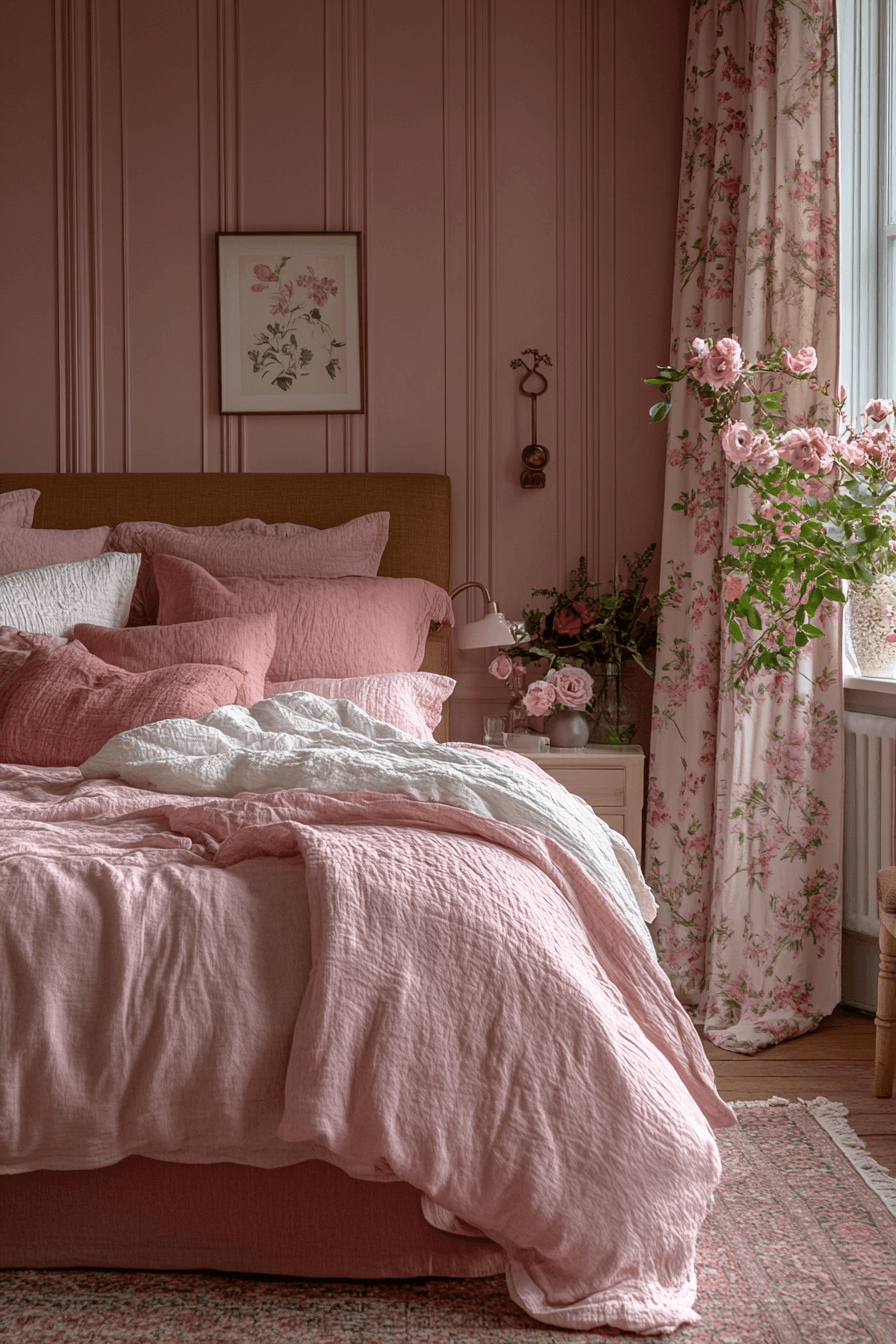22+ Dark Feminine Bedroom Ideas for a Modern and Alluring Makeover 11 Rose Shadow