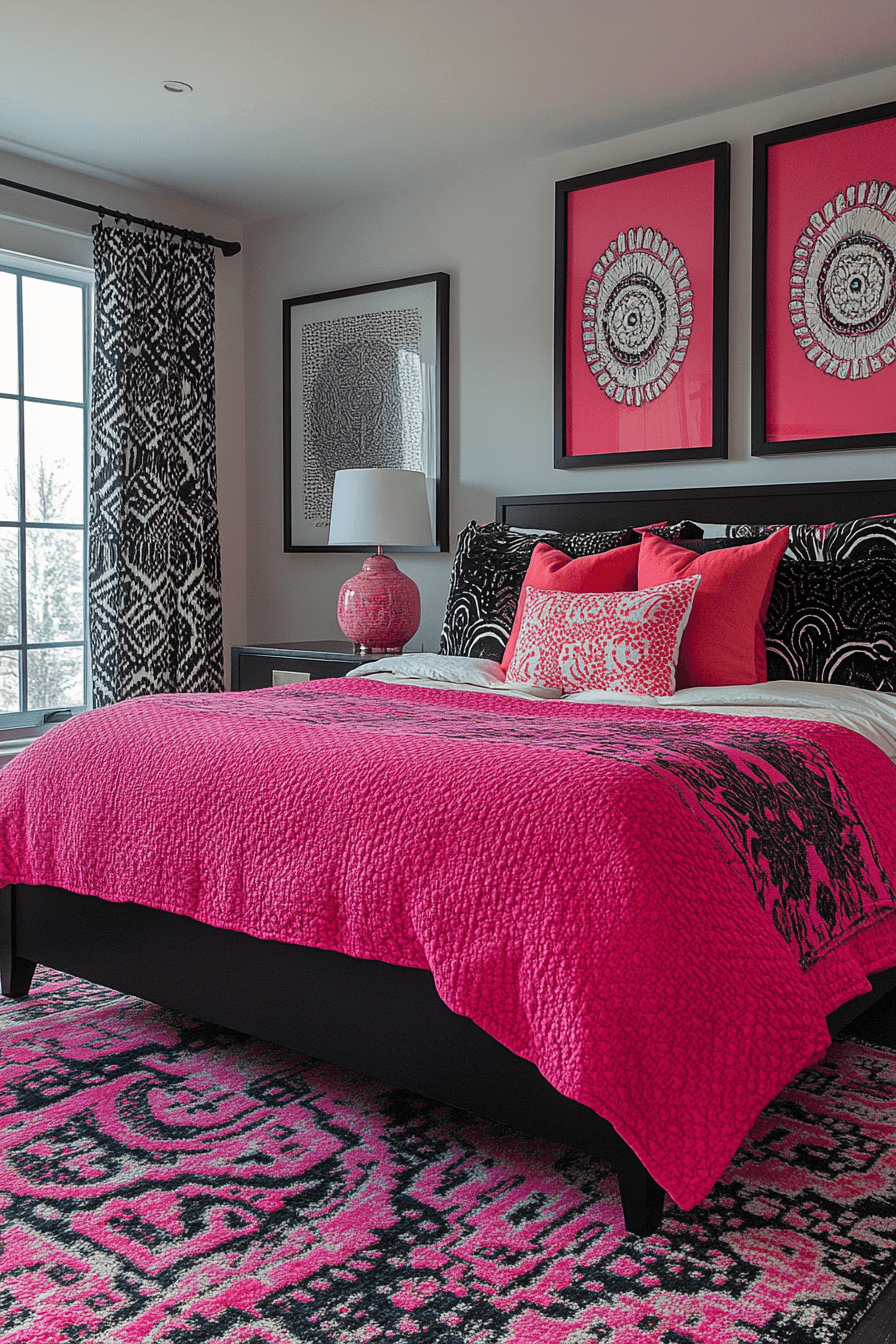15+ Pink and Black Bedroom Ideas That Blend Playfulness and Sophistication 11 Trendy Teen Pink And Black Haven