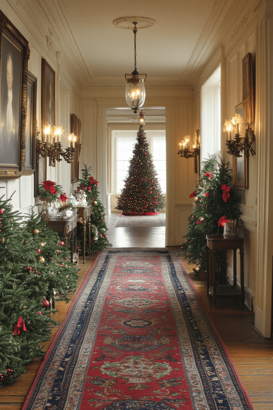 17+ Vintage Christmas Decor Ideas That Bring Nostalgic Charm Home 11 Welcoming Holiday Corridor