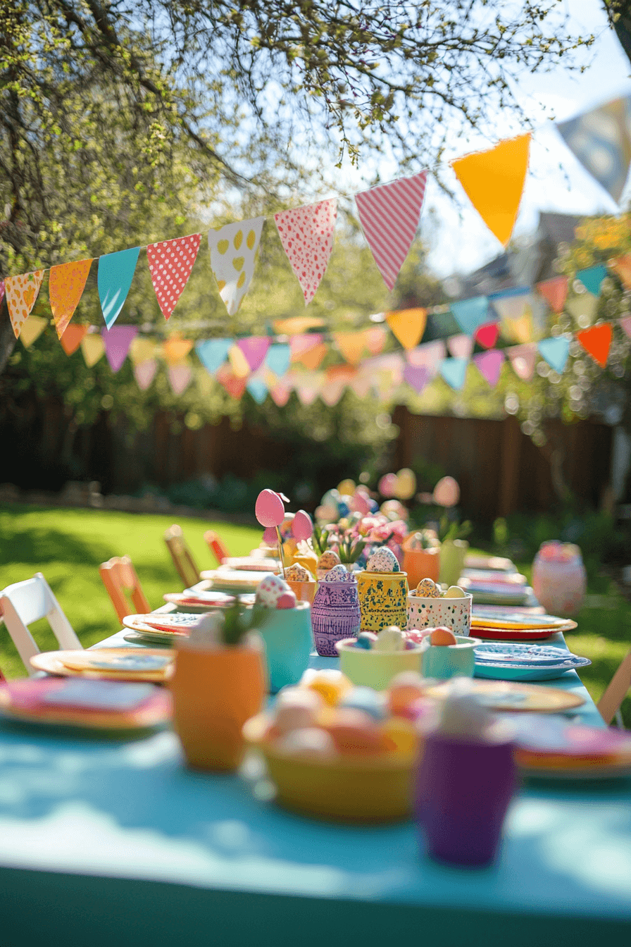 23+ Easter Yard Decorations to Create a Bright and Colorful Display 12 Banner Streamer Delight