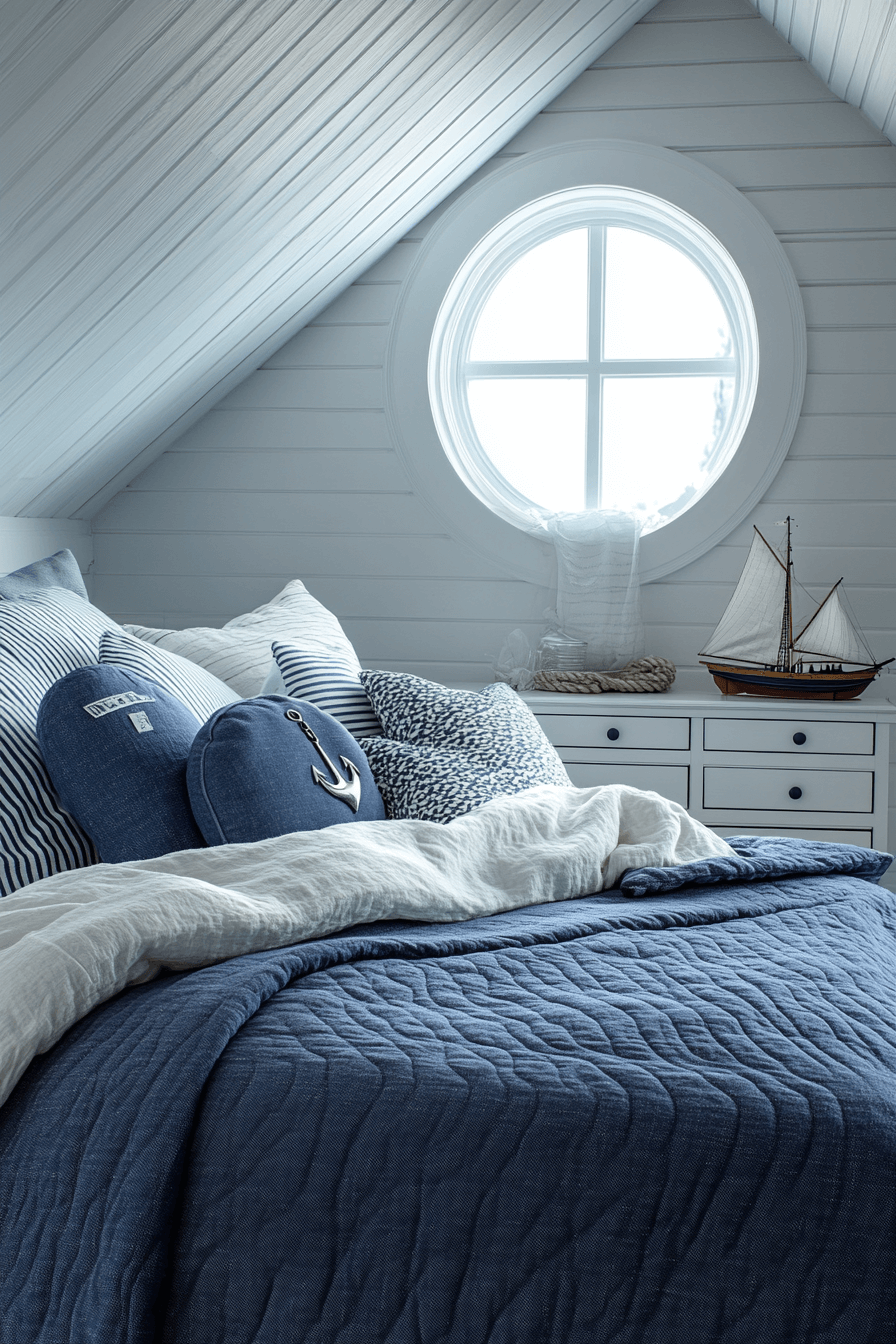 15+ Attic Bedroom Ideas to Design a Chic and Affordable Makeover 12 Breezy Coastal Loft