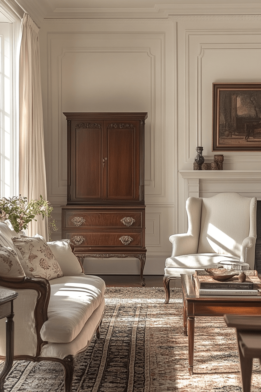 15+ Vintage Modern Living Room Inspiration That Blends Tradition and Trend 12 Colonial Modern Refresh