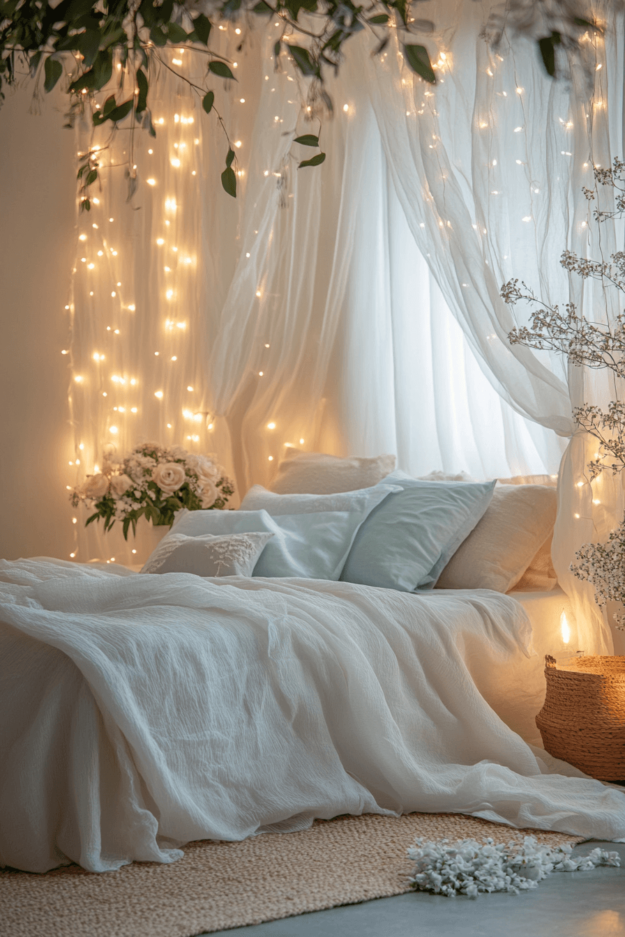 18+ Boho Bedroom With Curtain Lights That Turn Simplicity Into Style 12 Elegant Boho Charm