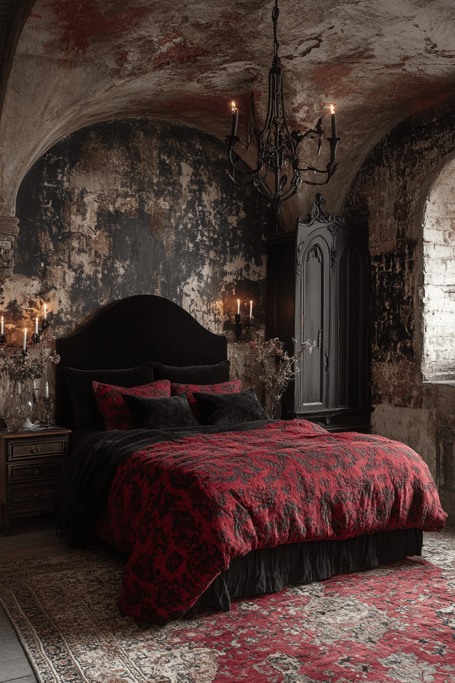 17+ Enchanted Bedroom Ideas That Bring Magic Into Everyday Living 12 Gothic Noir Elegance