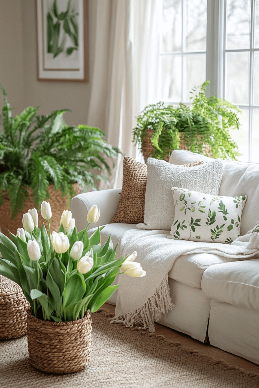 20+ Easter Living Room Decor That Works Beautifully on Any Budget 12 Green Botanical Vibes