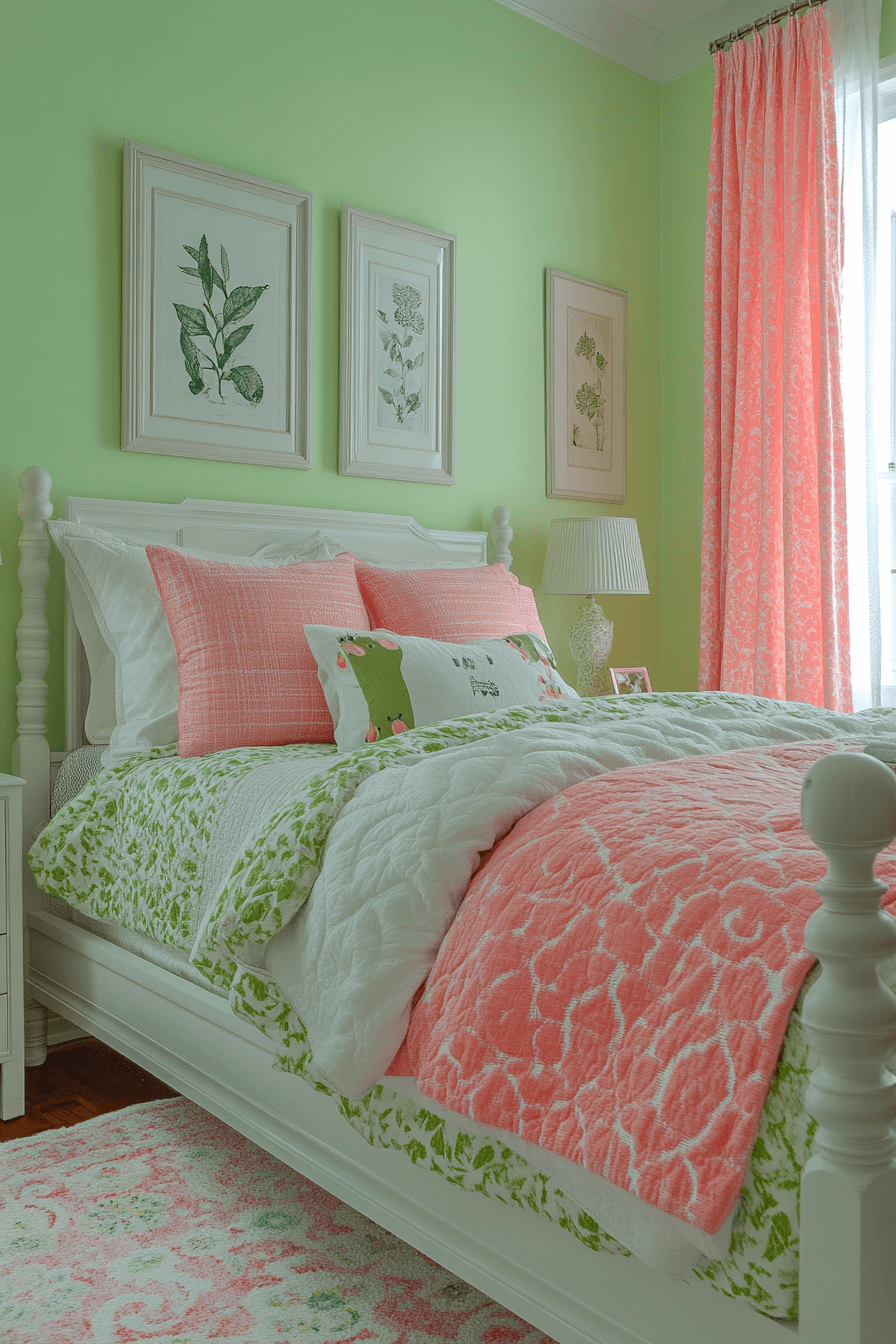 19+ Green and Pink Bedroom Ideas That Balance Bold and Soft Tones 12 Limeade Spark And Lemonade Pink