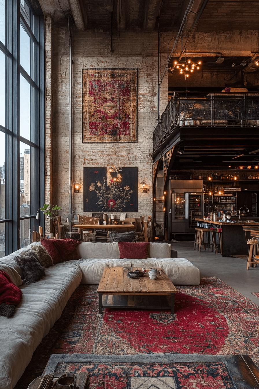 16+ Industrial Farmhouse Living Room Looks That Mix Comfort With Edge 12 Loft Farmhouse Living